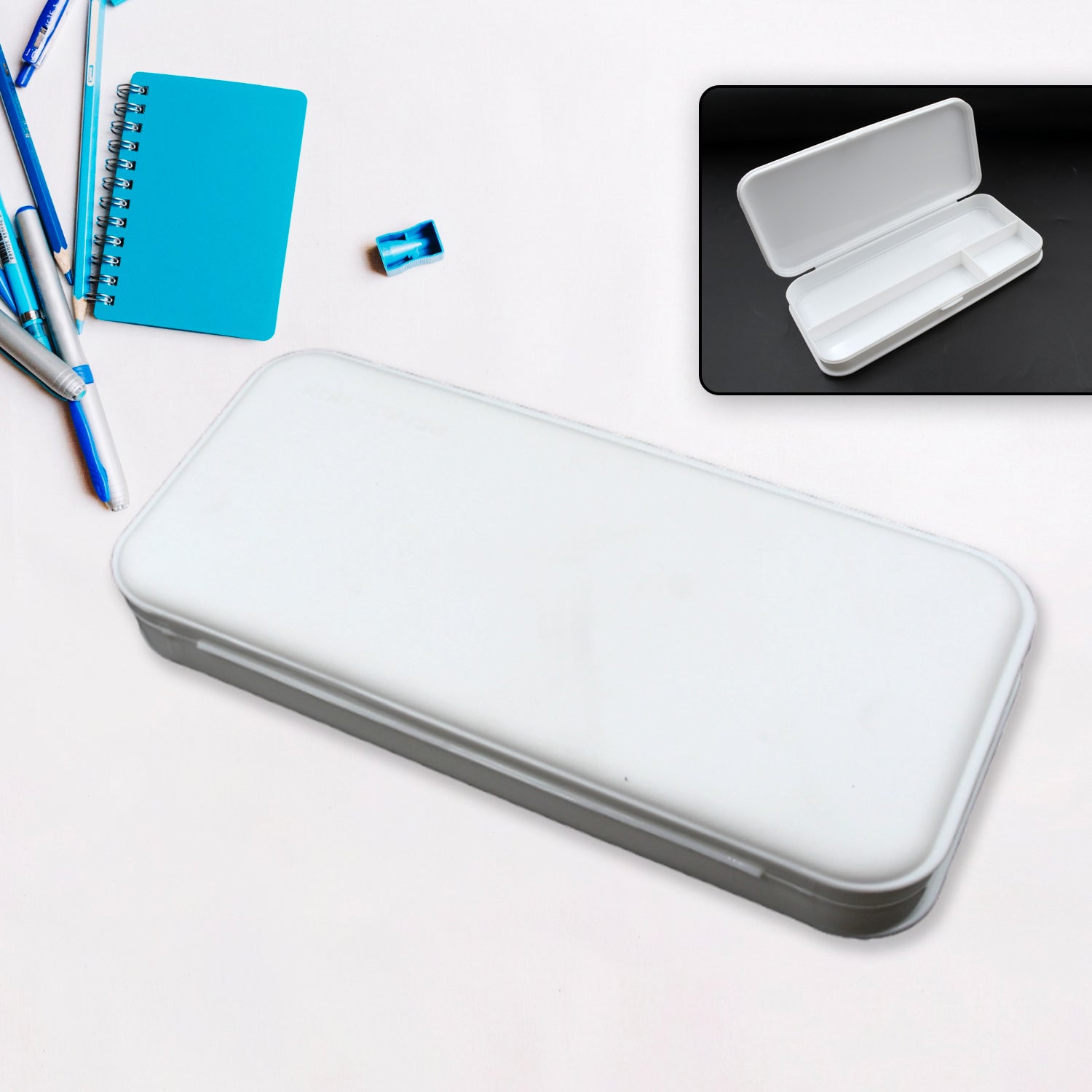 4368 Multipurpose Compass Box, Pencil Box with 3 Compartments for School, White Color Pencil Case for Kids, Birthday Gift for Girls & Boys 4368 Multipurpose Compass Box, Pencil Box with 3 Compartments for School, White Color Pencil Case for Kids, Birthday Gift for Girls & Boys
